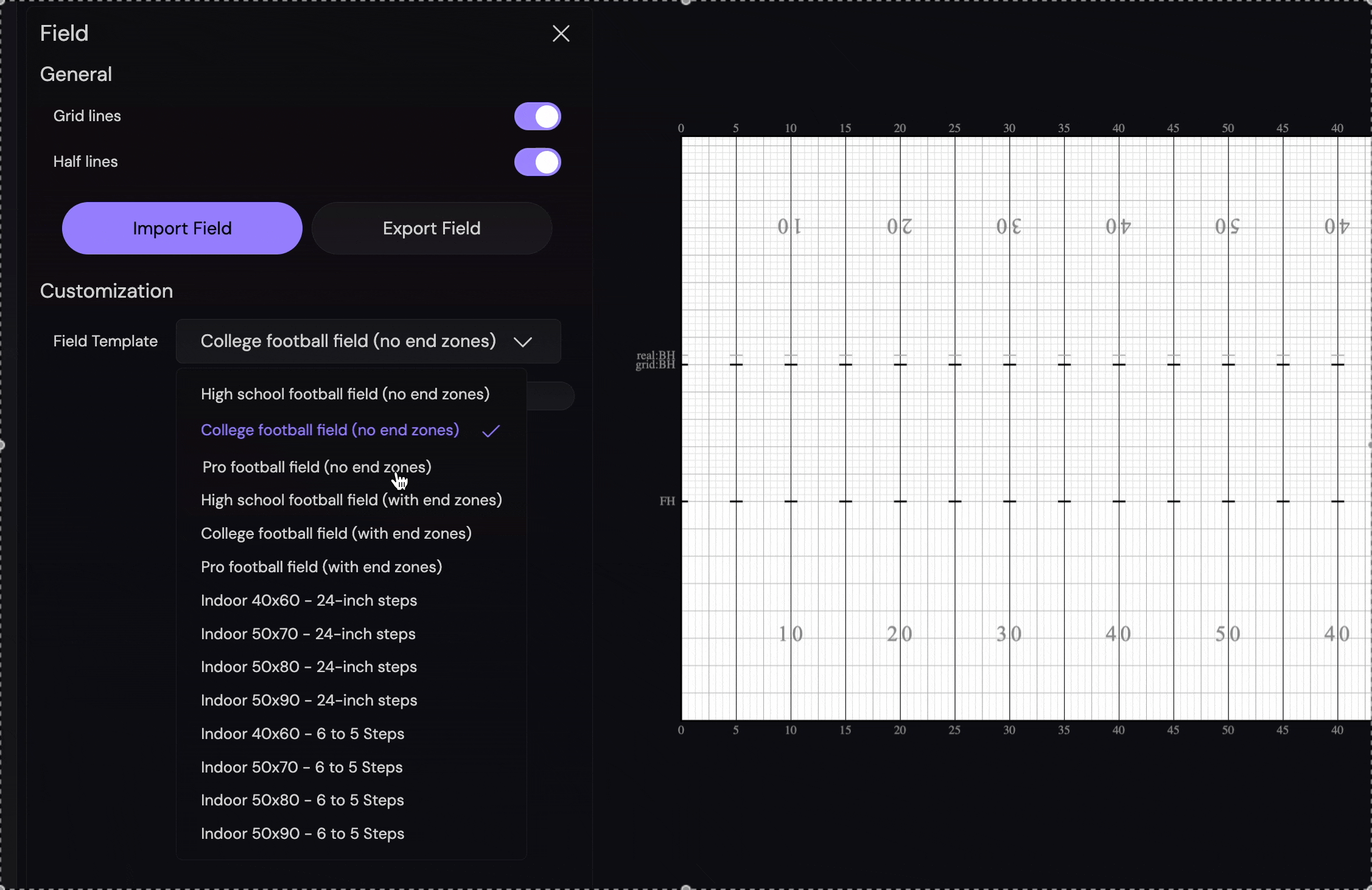 Editing field example